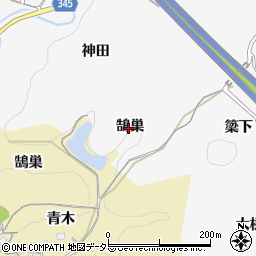 愛知県豊田市滝見町鵠巣周辺の地図