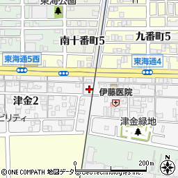 愛知県名古屋市港区津金2丁目2周辺の地図