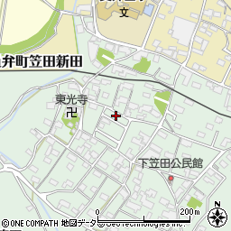 三重県いなべ市員弁町下笠田1612-12周辺の地図