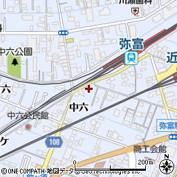 愛知県弥富市鯏浦町中六212周辺の地図