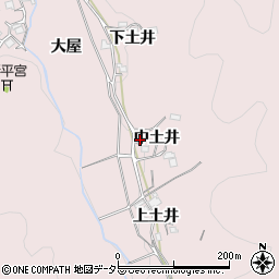 京都府南丹市園部町曽我谷中土井周辺の地図