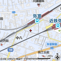 愛知県弥富市鯏浦町中六165周辺の地図