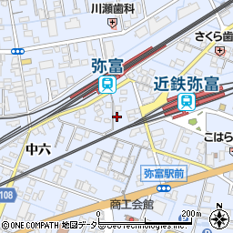 愛知県弥富市鯏浦町中六175周辺の地図