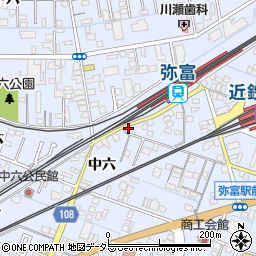 愛知県弥富市鯏浦町中六199周辺の地図