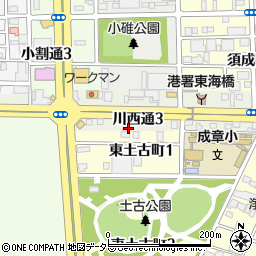 愛知県名古屋市港区川西通3丁目26周辺の地図