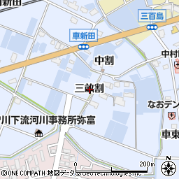 愛知県弥富市鯏浦町三畝割周辺の地図