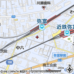愛知県弥富市鯏浦町中六168周辺の地図