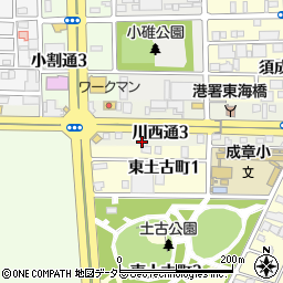 愛知県名古屋市港区川西通3丁目27周辺の地図