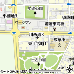愛知県名古屋市港区川西通3丁目24周辺の地図