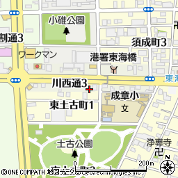 愛知県名古屋市港区川西通3丁目19周辺の地図