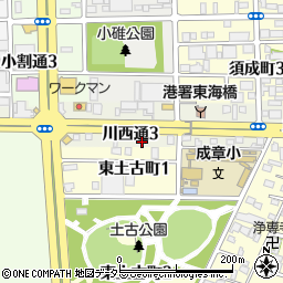 愛知県名古屋市港区川西通3丁目23周辺の地図