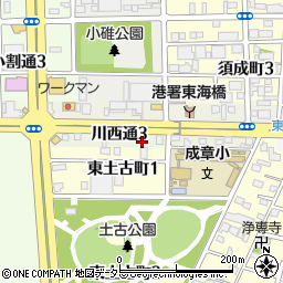 愛知県名古屋市港区川西通3丁目21周辺の地図