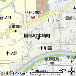 京都府南丹市園部町木崎町周辺の地図