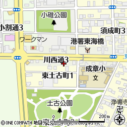 愛知県名古屋市港区川西通3丁目22周辺の地図
