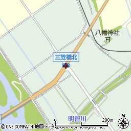 三笠橋北周辺の地図