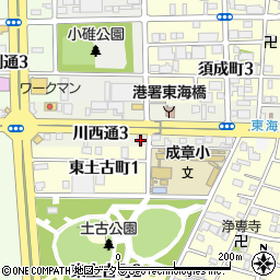 愛知県名古屋市港区川西通3丁目17周辺の地図