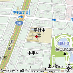 名古屋市役所教育委員会　平針地域スポーツセンター周辺の地図