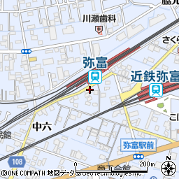 愛知県弥富市鯏浦町中六194周辺の地図