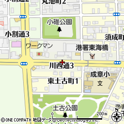 愛知県名古屋市港区川西通3丁目周辺の地図