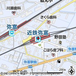 愛知県弥富市周辺の地図