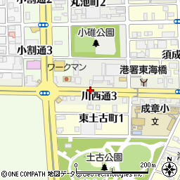 愛知県名古屋市港区川西通周辺の地図