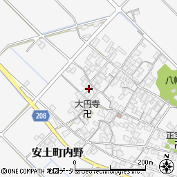 滋賀県近江八幡市安土町内野周辺の地図