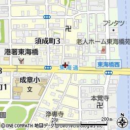 愛知県名古屋市港区川西通1丁目12周辺の地図