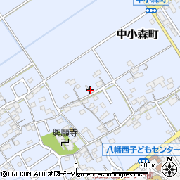 滋賀県近江八幡市中小森町周辺の地図