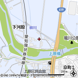 愛知県豊田市上原町下河原周辺の地図