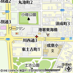 愛知県名古屋市港区川西通3丁目2周辺の地図