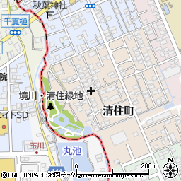静岡県三島市清住町周辺の地図