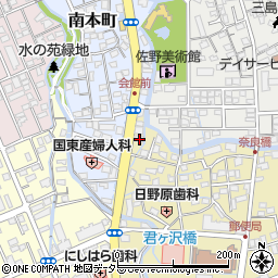 静岡県三島市南田町1-7周辺の地図