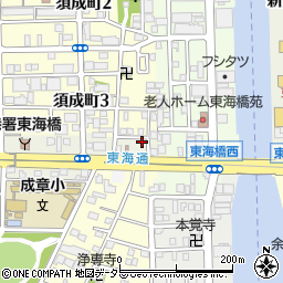 愛知県名古屋市港区川西通1丁目4周辺の地図