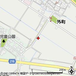 滋賀県東近江市外町周辺の地図
