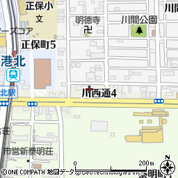 愛知県名古屋市港区川西通4丁目17周辺の地図