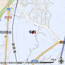 岡山県美作市中町周辺の地図
