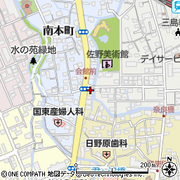 静岡県三島市南田町1-1周辺の地図