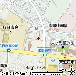 滋賀県東近江市八日市上之町1-53周辺の地図