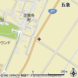 滋賀県野洲市五条1108-2周辺の地図