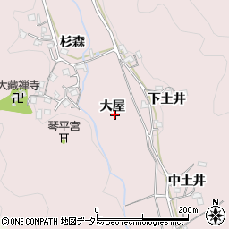 京都府南丹市園部町曽我谷周辺の地図
