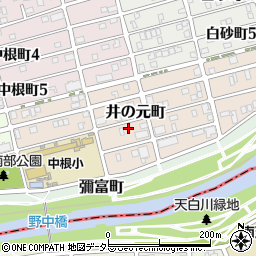 愛知県名古屋市瑞穂区井の元町75周辺の地図