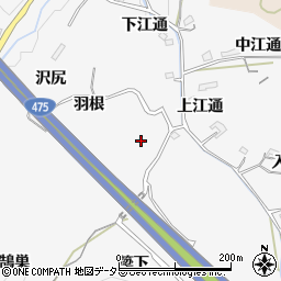 愛知県豊田市滝見町（羽根）周辺の地図