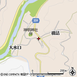 愛知県豊田市田振町橋詰周辺の地図