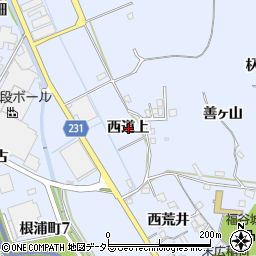 愛知県みよし市福谷町西道上周辺の地図