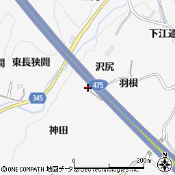 愛知県豊田市滝見町沢尻周辺の地図