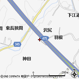 愛知県豊田市滝見町（沢尻）周辺の地図