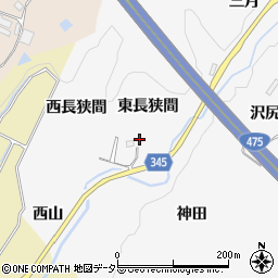 愛知県豊田市滝見町東長狭間周辺の地図