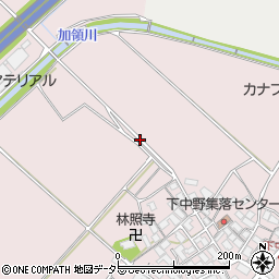 滋賀県東近江市下中野町周辺の地図