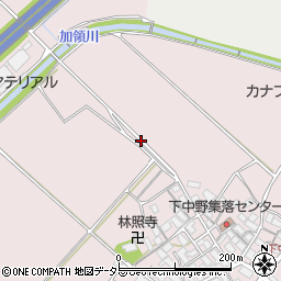 滋賀県東近江市下中野町周辺の地図