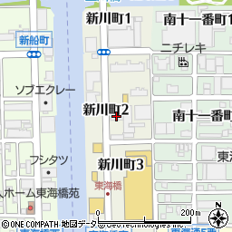 愛知県名古屋市港区新川町周辺の地図